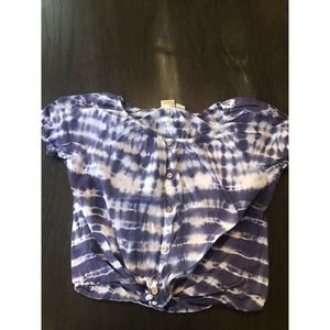 Mudd Tie Died Girls Hippie Button Up Blue Size 7/8